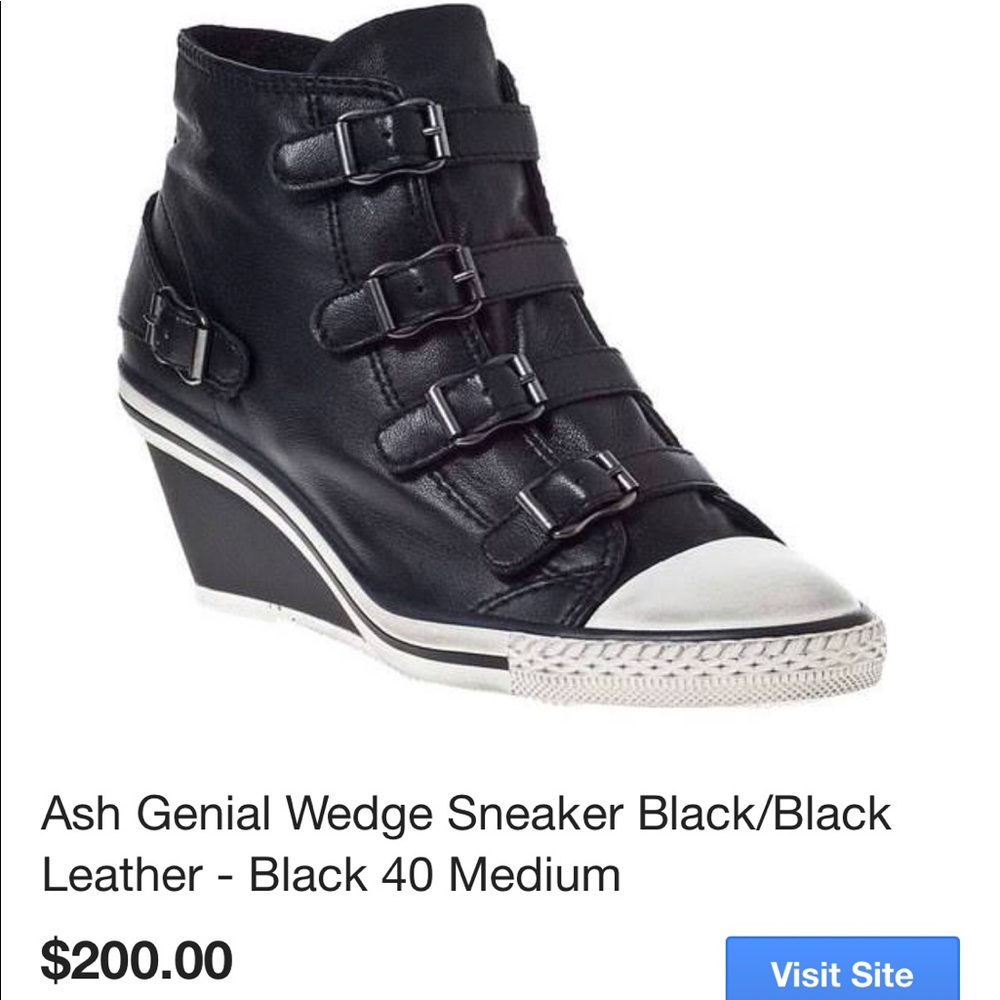 Ash Genial Wedge Black Sneakers